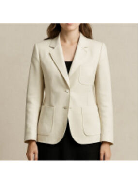 Haberdashery by Personal White Cream Blazer Womens 10 Long Sleeve
